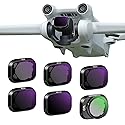 Neewer ND Filter Set Compatible with DJI Mini 3/Mini 3 Pro, 6 Pack CPL ND8 ND16 ND32 ND64 ND128 Neutral Density Filter Drone Lens Accessory, Multi