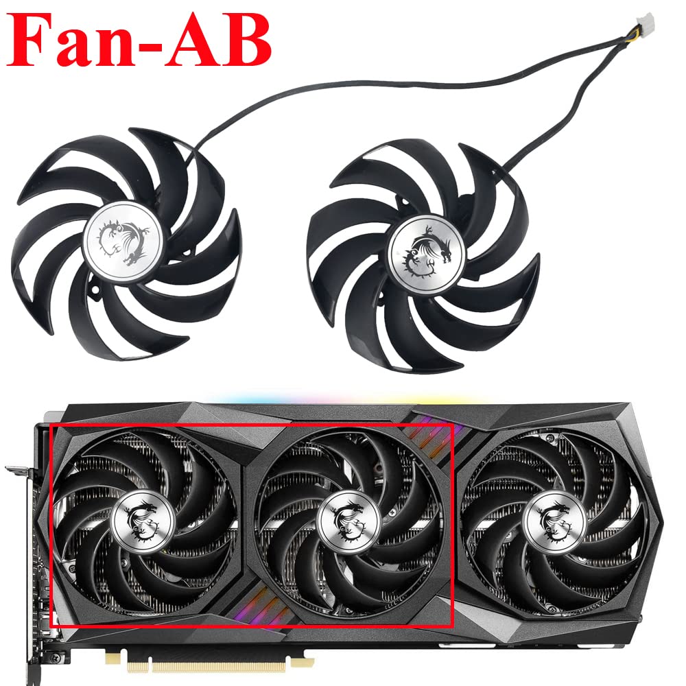 inRobert 90mm Ball Bearing Graphics Card Fan Replacement for MSI RTX 3060 3070 3080 Ti 3090 Gaming X Trio GPU PLD09210B12HH (3)