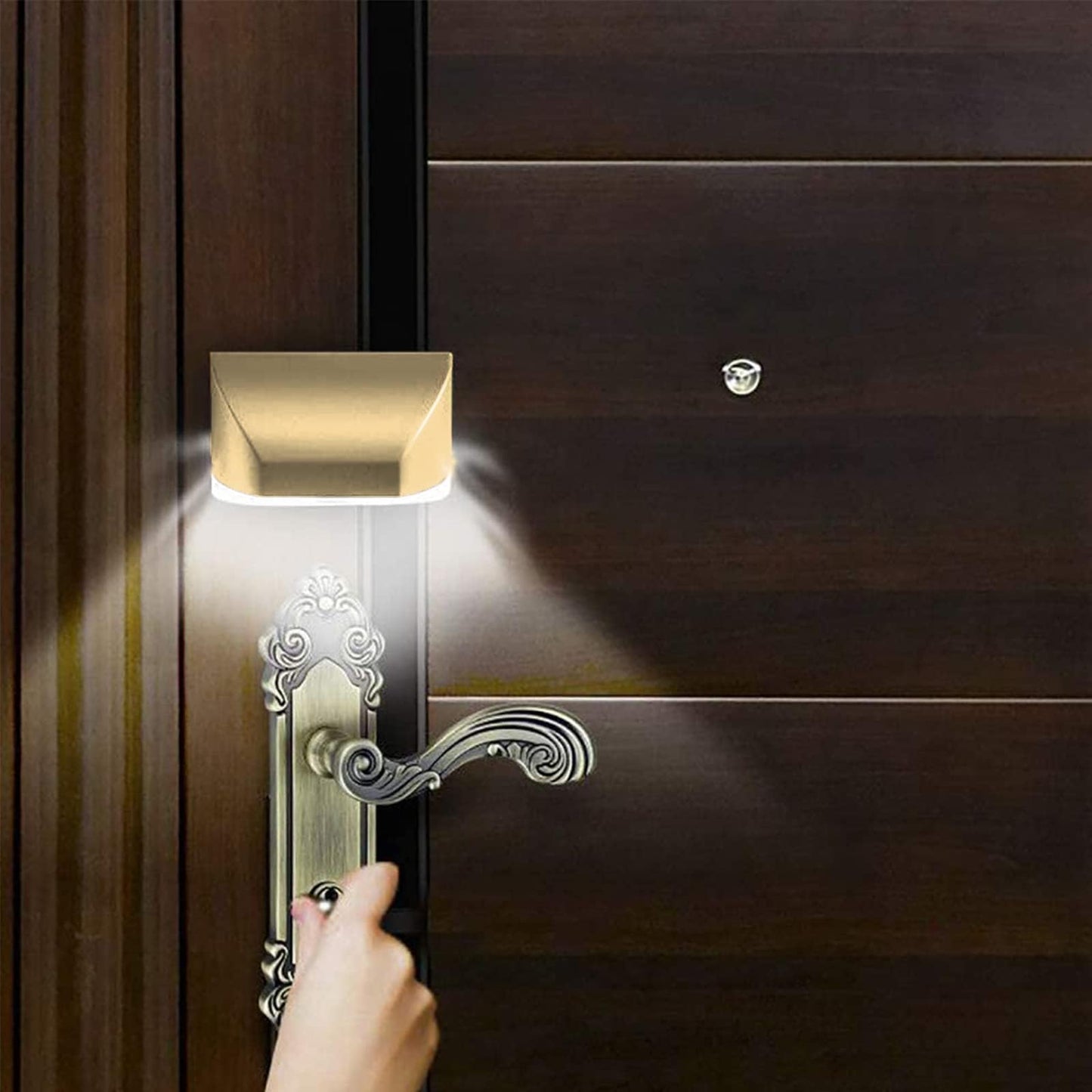Sqruchel Key Light Door Lights, Small Motion Sensor Light with 4 LED Bulbs, Battery Powered Night Lights for Hallway, Stairway, Kitchen, Closet