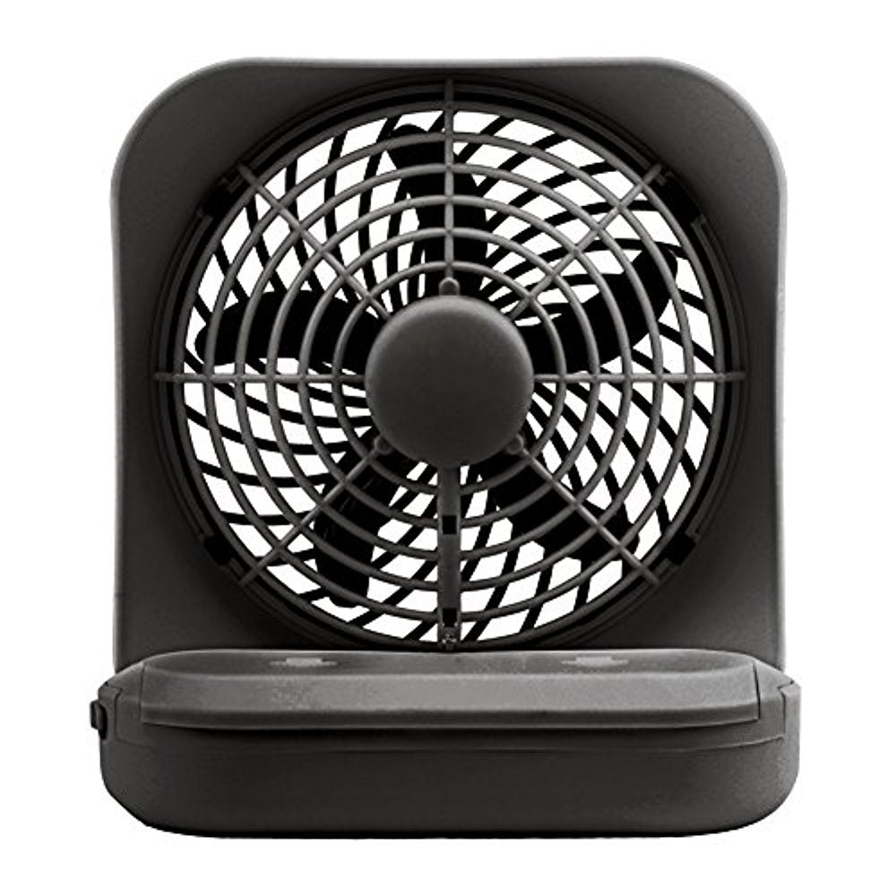 O2COOL Treva 5 in Portable Battery Powered Desk Fan 2-Speed Black
