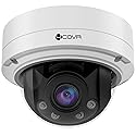 4COVR 5MP PoE Security AutoFocus Vandal Dome IP Wired Camera with Mic, 2.8-12mm Varifocal Lens 4X Optical Zoom UHD, IK10 Vandal-Proof 130ft IR Night