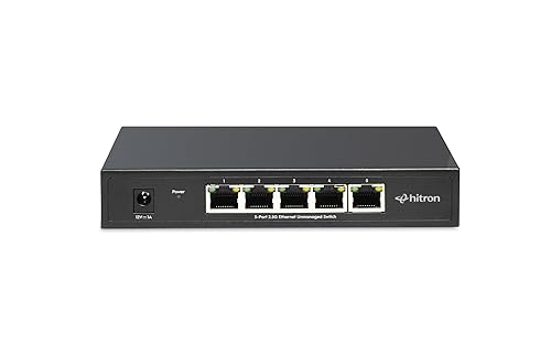 Hitron 5-Port 2.5G Multi-Gig Ethernet Switch (APEX2005), Unmanaged, Fanless Metal Housing, Silent Operation, Ideal for WiFi 6, Gaming, Streaming