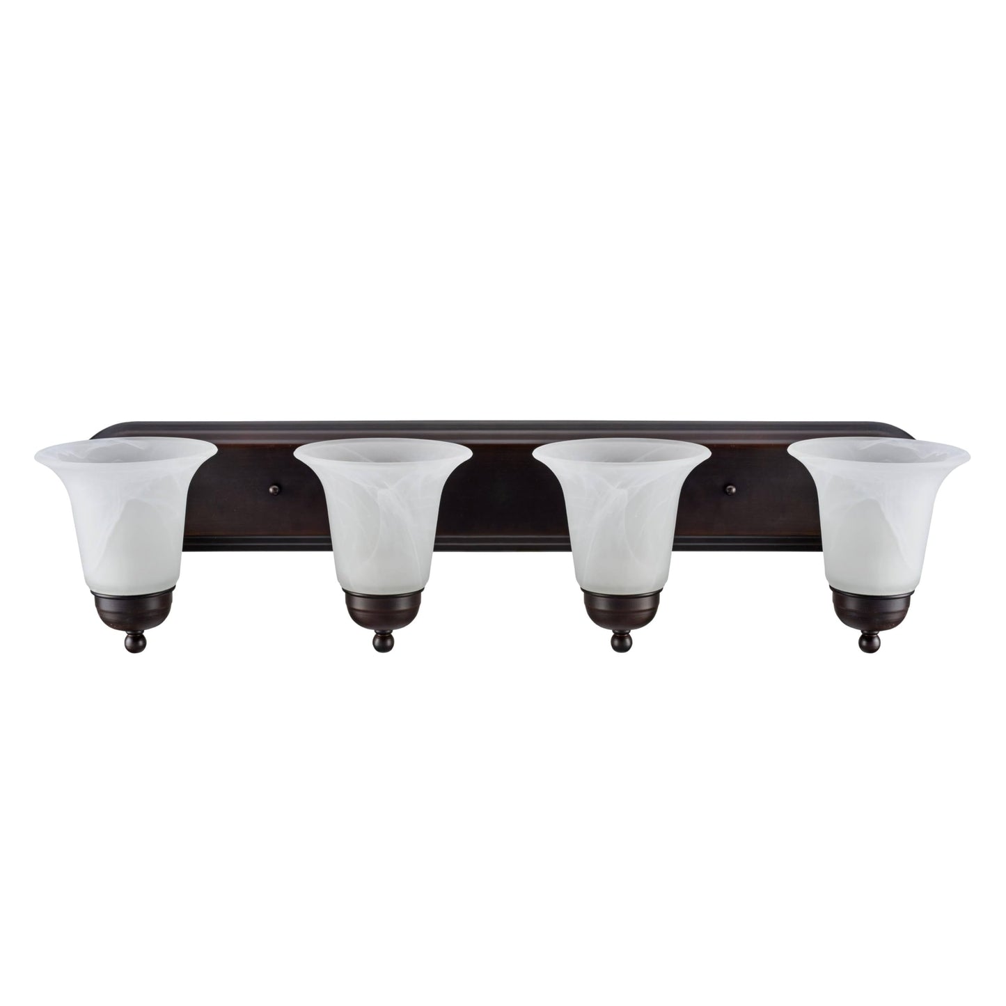 Aspen Creative 62271-1, Bathroom Vanity 4 Lights Fixture, 29-7/8" W x 6-3/4" H x 8-1/8" D, Oil Rubbed Bronze Finish/Alabaster Glass