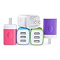 Charger Plug, Charging Block Sicodo 5-Pack 3.1Amp 3-Port USB Cube for iPhone 17/16/15/14/13/12/SE/11Pro Max, Plus, Samsung Galaxy, LG, Moto, Kindle