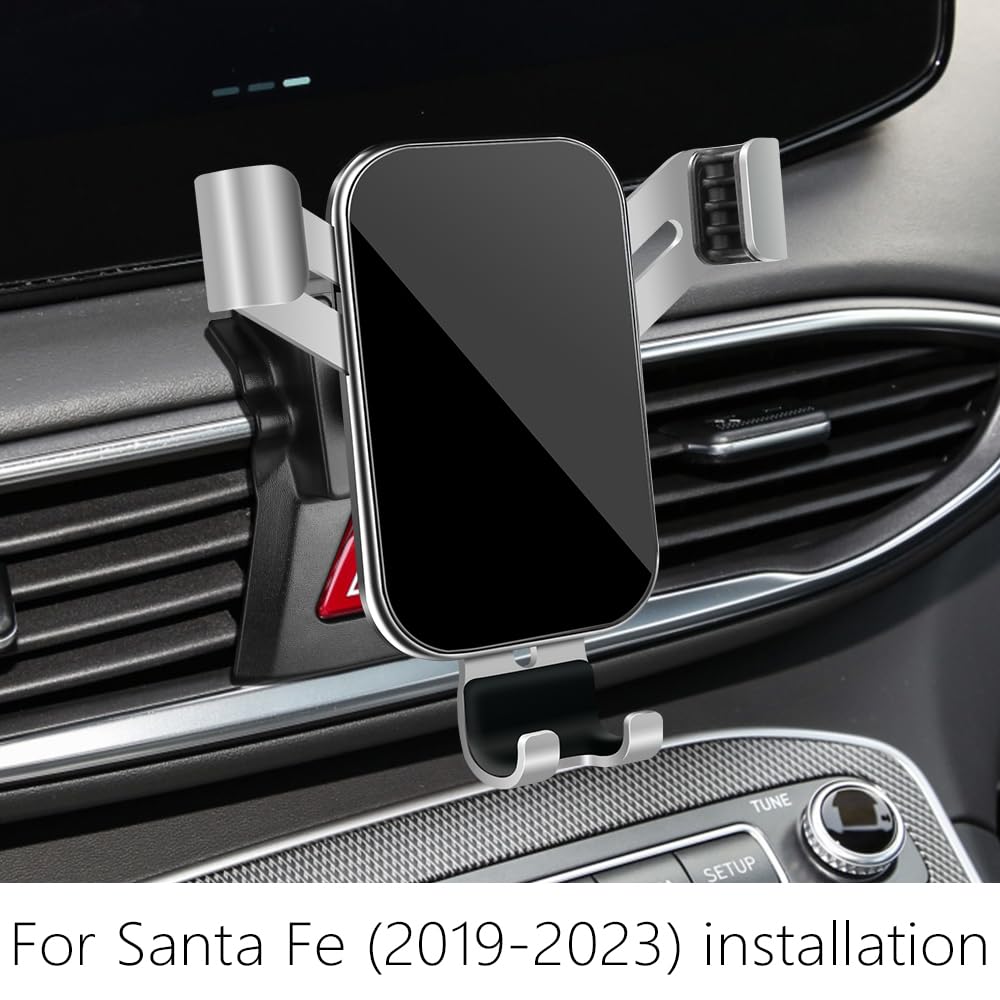 LUNQIN Car Phone Holder for Hyundai Santa Fe 2019 2020 2021 2022 2023 and Santa Fe Hybrid 2021-2023 Auto Interior Accessories Best Cell Phones Mount