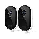 Security Camera Outdoor Wired 2-Pack - Arlo Essential 2K Surveillance Camera with Person Detection, Package Alert, Color Night Vision, 2-Way Audio