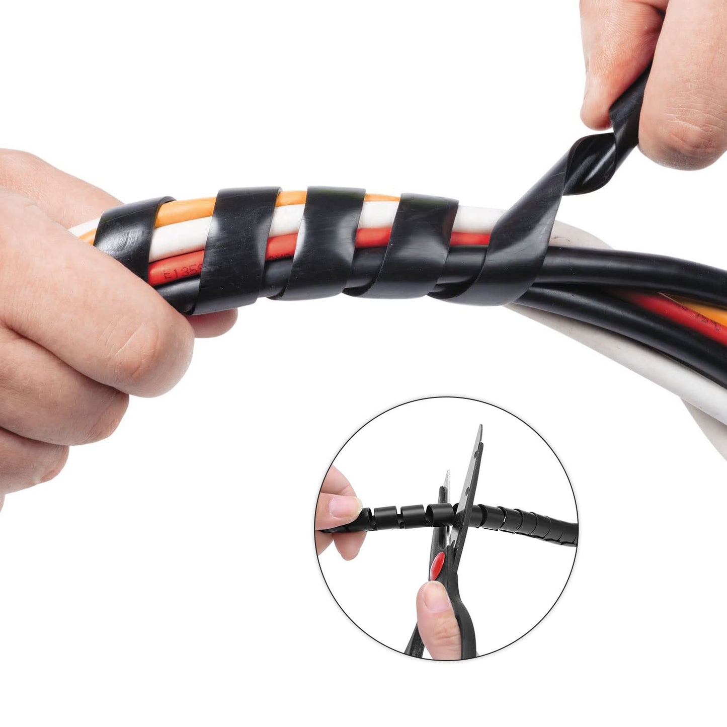 Spiral Cable Wrap - 1/4" Spiral Wire Wrap Cord Covers Bundle Sleeve Hose for Computer Electrical Wire Organizer (Dia 1/4inch-45Ft)