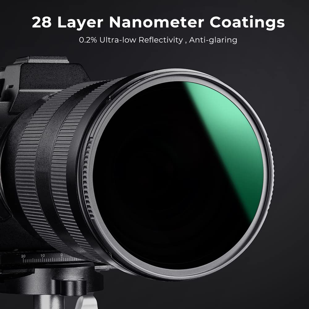 K&F Concept 77mm ND1000 (10-Stop Fixed Neutral Density) ND Filter with 28 Multi-Coated Optical AGC Glass Waterproof Camera Lens Filter- for Long
