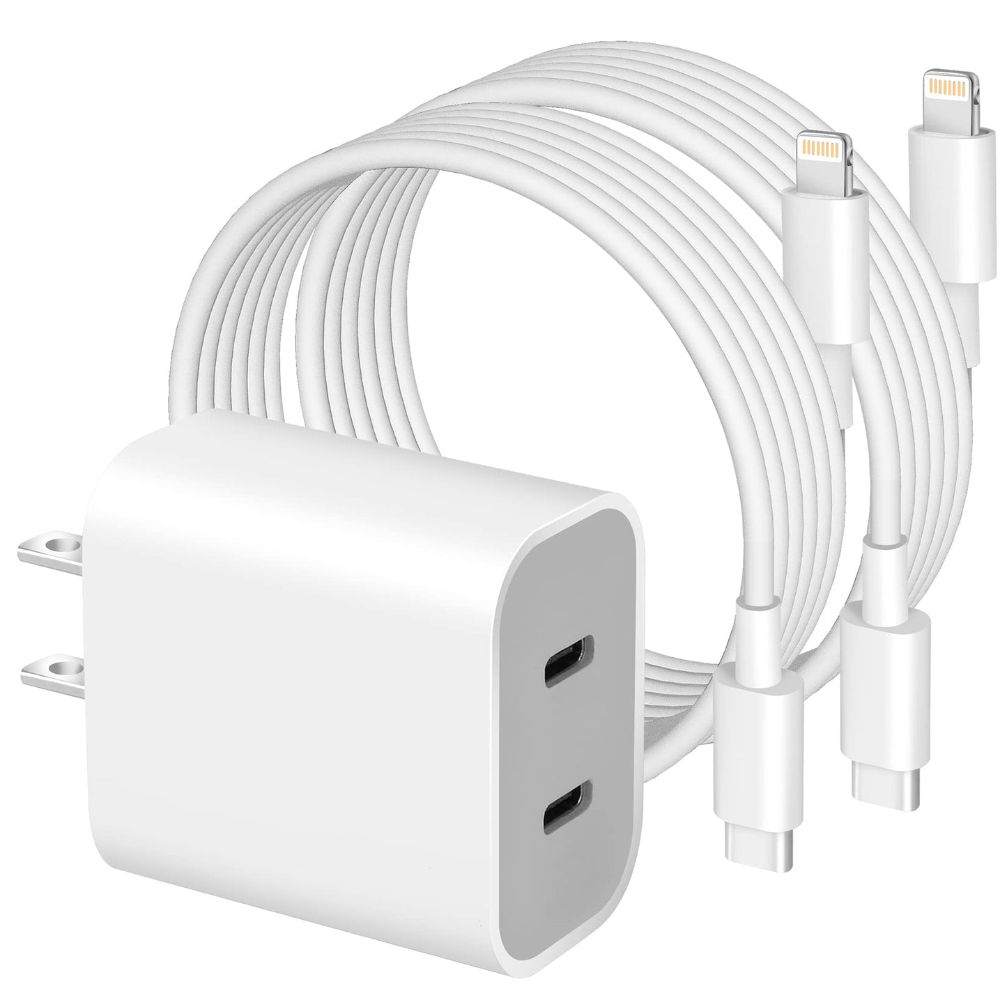 iPhone 14 Super Fast Charger,Dual Port USB C Charger,iPhone Charger Fast Charging Block,Quick Apple USB C Wall Adapter Plug,2Pack Type C Lightning