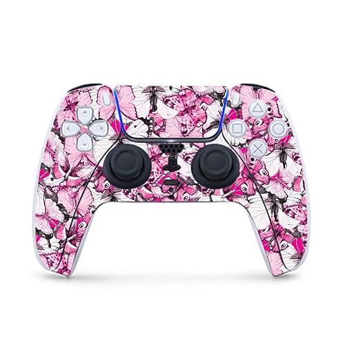 MightySkins Gaming Skin for PS5 / Playstation 5 Controller - Butterflies | Protective Viny wrap | Easy to Apply and Change Style | Made in The USA