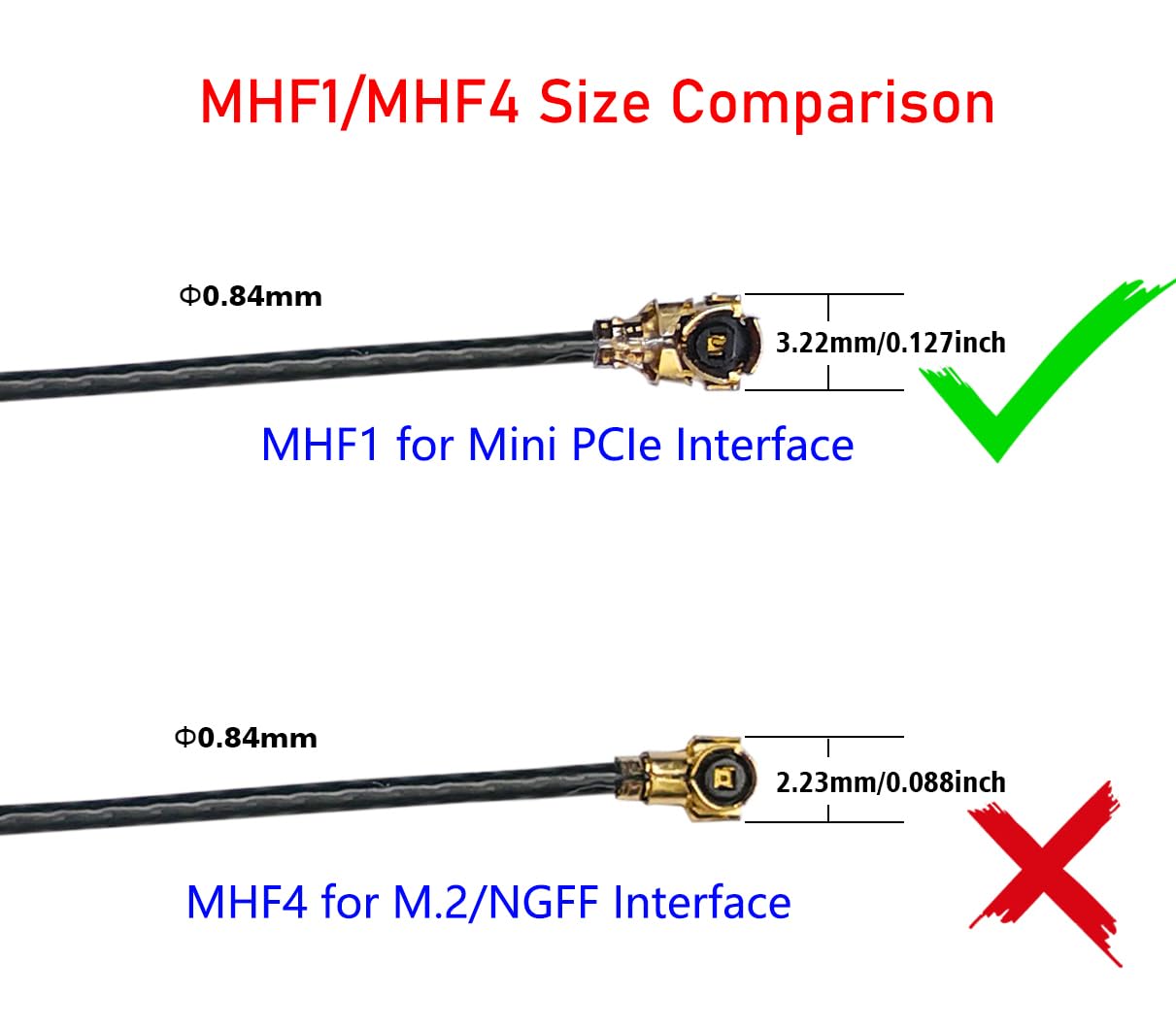 U.FL Internal Antenna 2.4GHz 5GHz 3dBi Laptop WiFi Antennas for Mini PCIe 3160 7260 6235