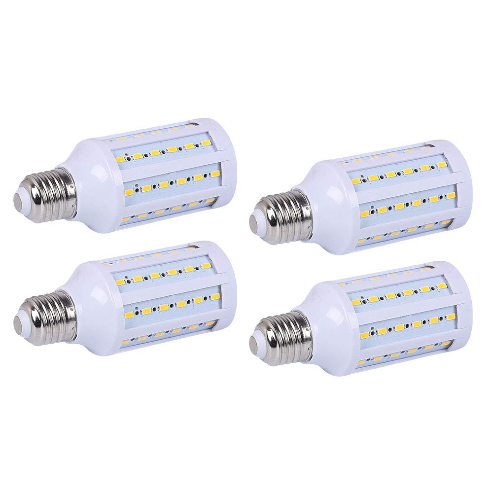 15W E27 LED Corn Light Bulbs(4 Pack)- 60 LEDs 5730 SMD 1200lm Warm White 3000K LED Corn COB Lamp 100W Equivalent 360 Degree Beam Angle for Garage
