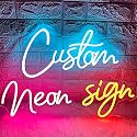 Brochao Custom Neon Signs, Personalized Name Sign LED Sign Custom for Wedding Birthday Party Light, Neon Sign Customizable for Wall Decor, Shop Office