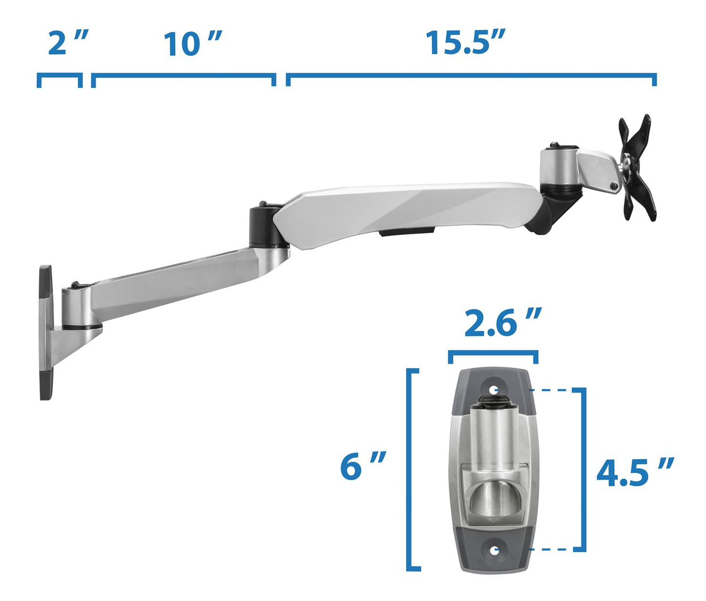 Mount-It! MI-35114S Height Adjustable, Articulating, Rotating, Tilting, and Swiveling 360 Degrees, Vesa 75mm and 100mm Compatible, Lcd, Plasma, Tv