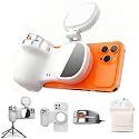 Magnetic Selfie Light & Phone Camera Grip with Detachable Wireless Shutter, Ergonomic Fun Shot Grip for iPhone & Android, Supports Native Camera