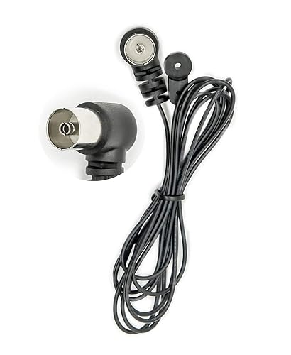 POBADY FM Radio Antenna Dipole Antenna 75 Ohm Black T Type Indoor Antenna Push-on TV/PAL Female Socket Connector Compatible with Stereo Receiver Home
