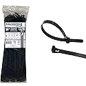 Kable Kontrol Reusable Cable Zip Ties 14 Inch 100 Pcs Black, 50 Lbs Tensile Strength, Self-Locking, Multipurpose Trigger Releasable & Adjustable Nylon