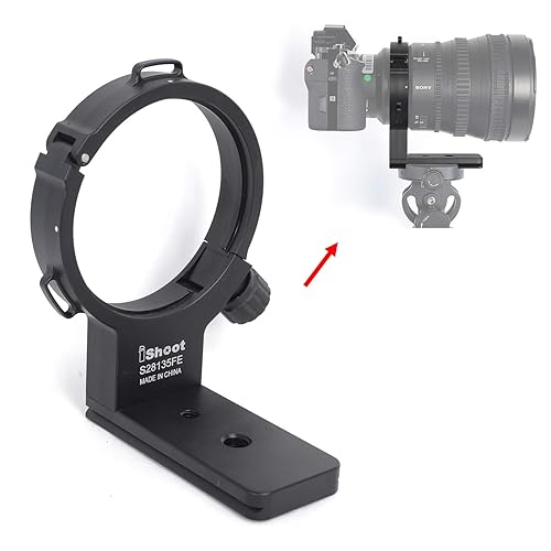 iShoot Lens Collar Support Compatible with Sony FE PZ 28-135mm f/4 G OSS SELP28135G, CNC Machined Lens Tripod Mount Ring, Bottom is ARCA Fit Quick