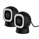 Luna 2K AI Wired Cameras for Home Security Outdoor/Indoor, 2.4GHz Wi-Fi, Smart Motion Alerts, Color Night Vision, Spotlight/Siren, Magnetic Mount