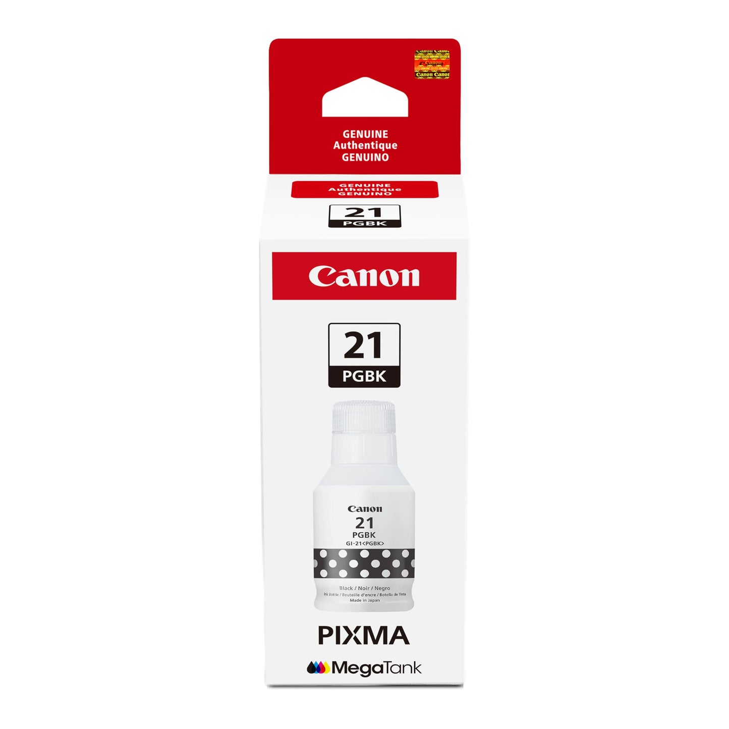 Canon GI-21 Genuine Pigment Black Ink Bottle, Compatible with Megatank PIXMA G1220, G2260, G3260, G1230, G2270, G3270, G4270, G3290, and G4280
