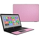 MightySkins Carbon Fiber Skin for HP 17T Laptop 17.3" (2017) - Solid Pink | Protective, Durable Textured Carbon Fiber Finish | Easy to Apply, Remove…