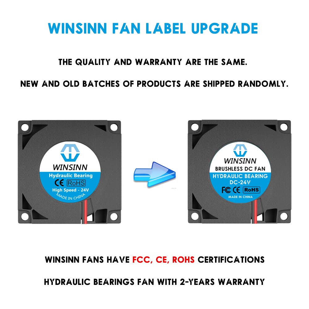 WINSINN 40mm Blower Fan 24V, Ender 3 Fan Upgrade 24 Volt Fans Blower 4010 Hydraulic Bearing, Works with Ender 3 Pro 3X CR-10S (Pack of 5Pcs)
