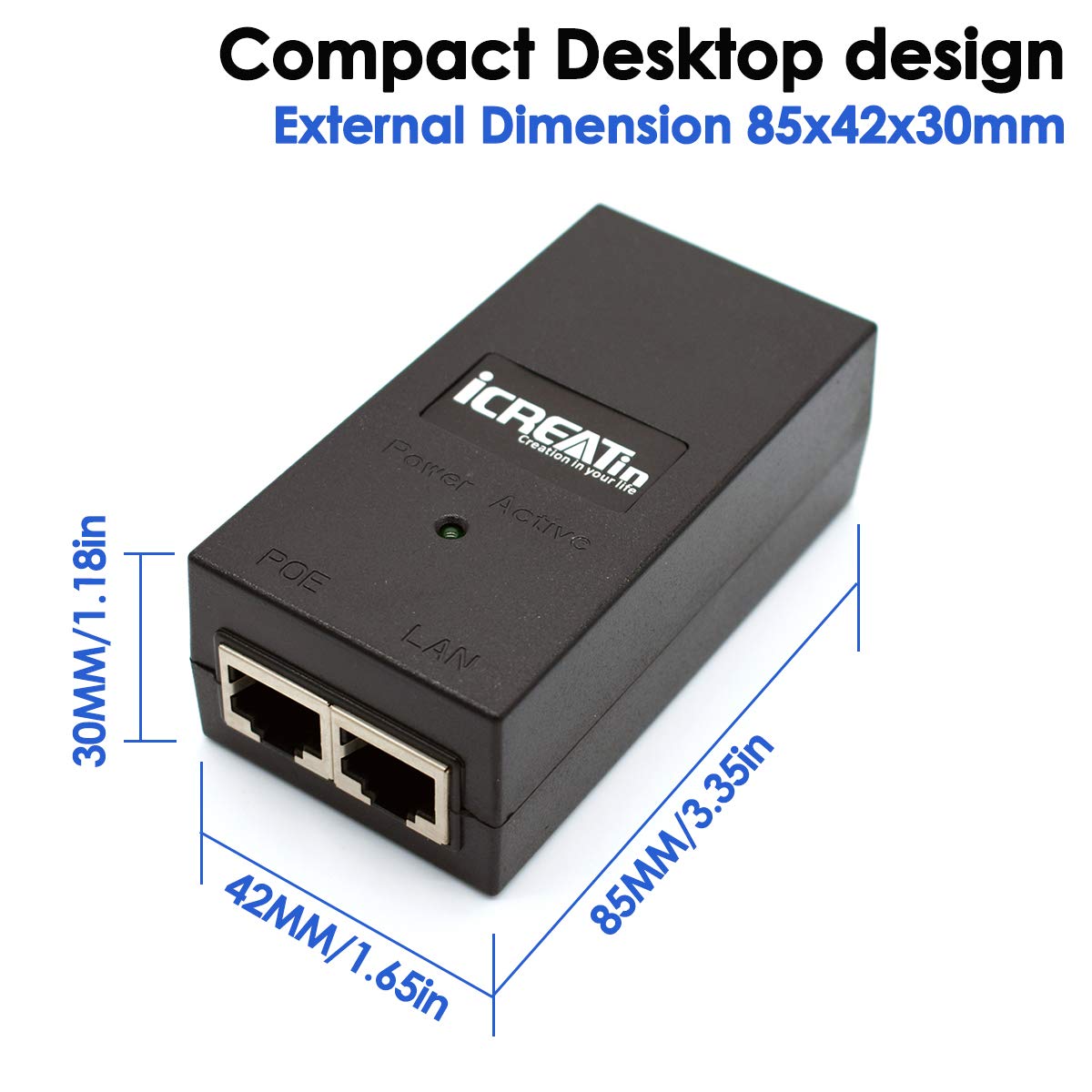 24volt Gigabit POE Injector, 24V 1A Passive PoE Adapter for Ubiquiti POE-24-12W-G POE-24-24W-G, Mikrotik Devices, TP-Link TL-POE2412G, EN15G-24-3