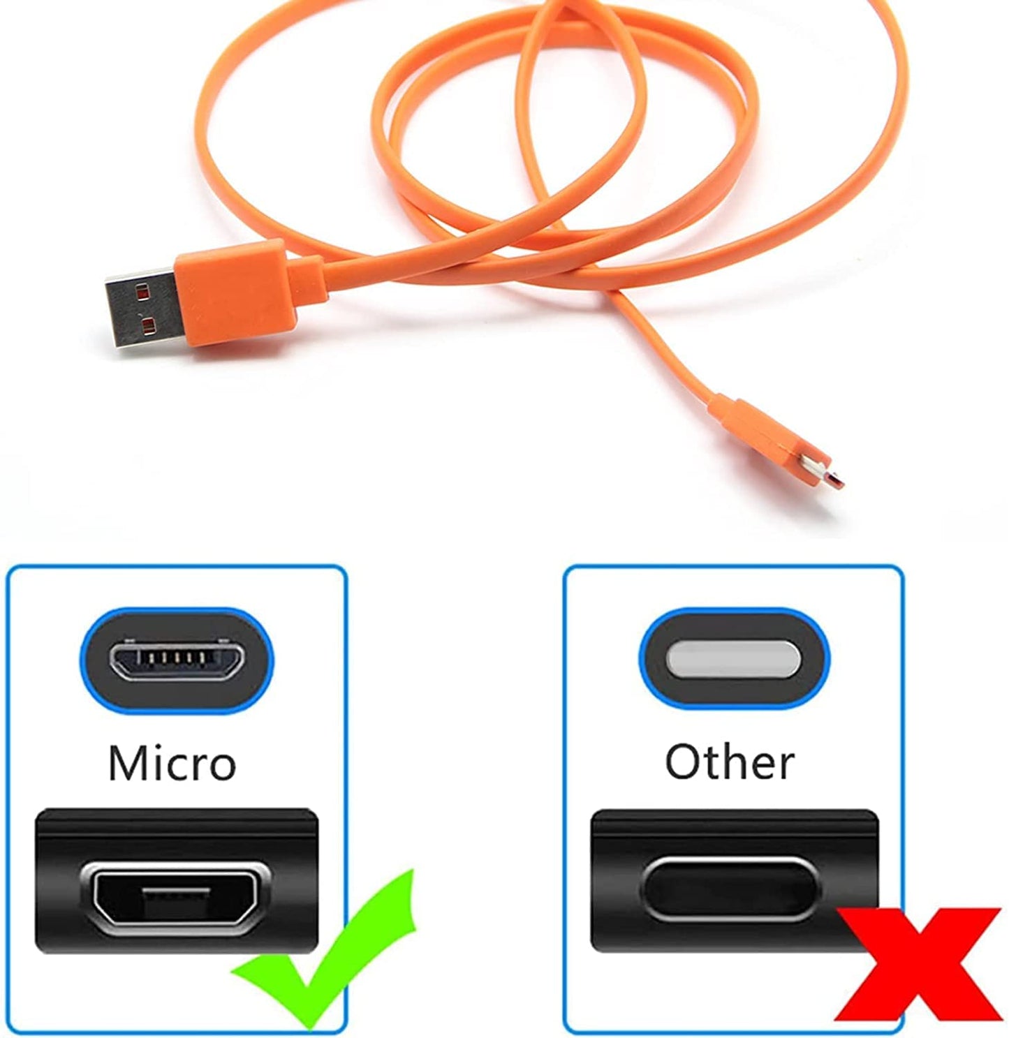 Aquelo Micro USB Fast Power Charging Charger Cable Cord for JBL Charge 3, Charge 2, Flip 4, Pulse 2, Flip 2, Flip 3, Pulse Wireless Bluetooth Speaker