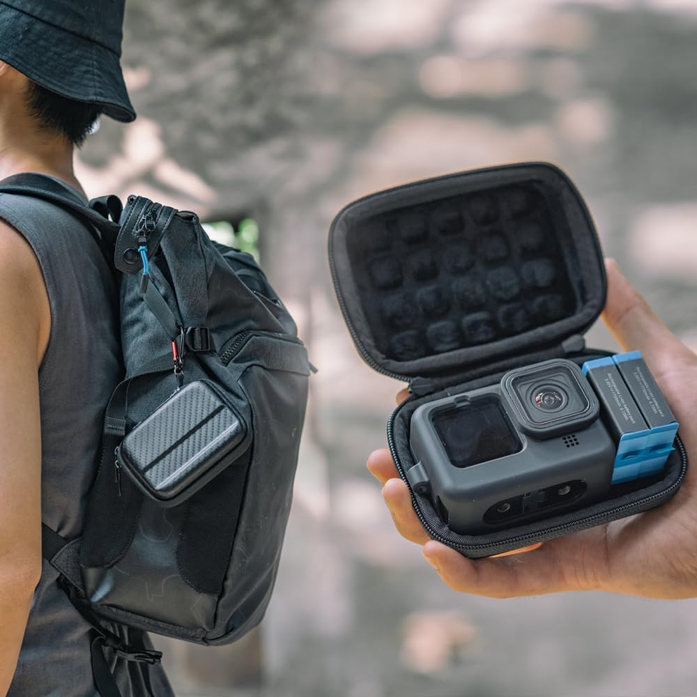 SUREWO Mini Pro Carrying Case for GoPro, Hard Shell Travel Storage Case for Go Pro Hero 13/12/11/10/9/8/7/6/5/4,DJI Osmo Action 5/4/3/2,AKASO and More