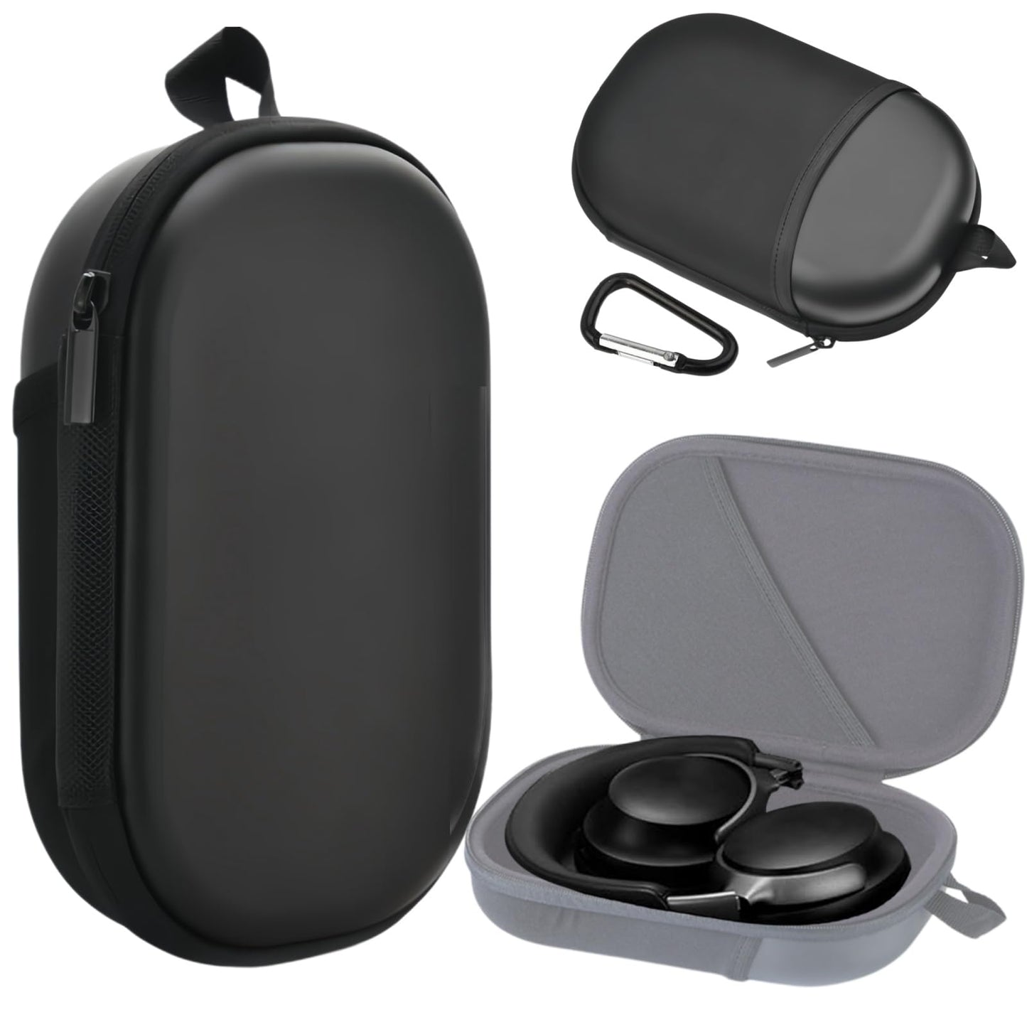 Honlyn Headphones Case for Bose QC45/QC35/QC25/QC15/QC Ultra II/Ultra Gaming Headset, QC25, PU Hard Shell Travel Carrying Case Bag with Cable Storage