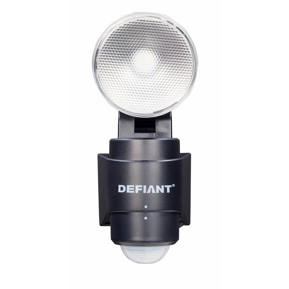 180-Degree 1-Head Outdoor Black LED Battery Power Flood Light
