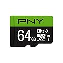 PNY Elite-X 64GB microSDXC Card with Adapter - UHS-I, U3 - up to 90MB/sec (P-SDU64U390EX-GE)