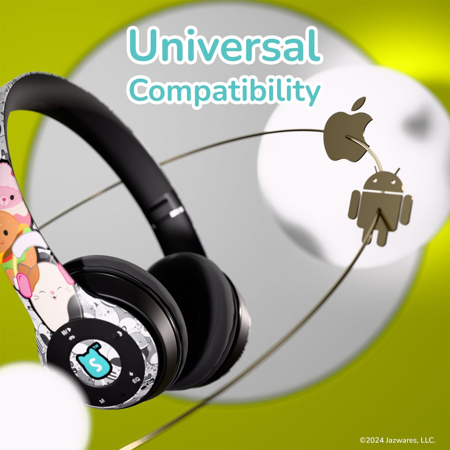 iJoy Squishmallows Bluetooth Over-Ear Headphones- Wireless Foldable Headset Squishmallows Gifts for Girls, Boys, Women, Men and All Squish Squad Fans