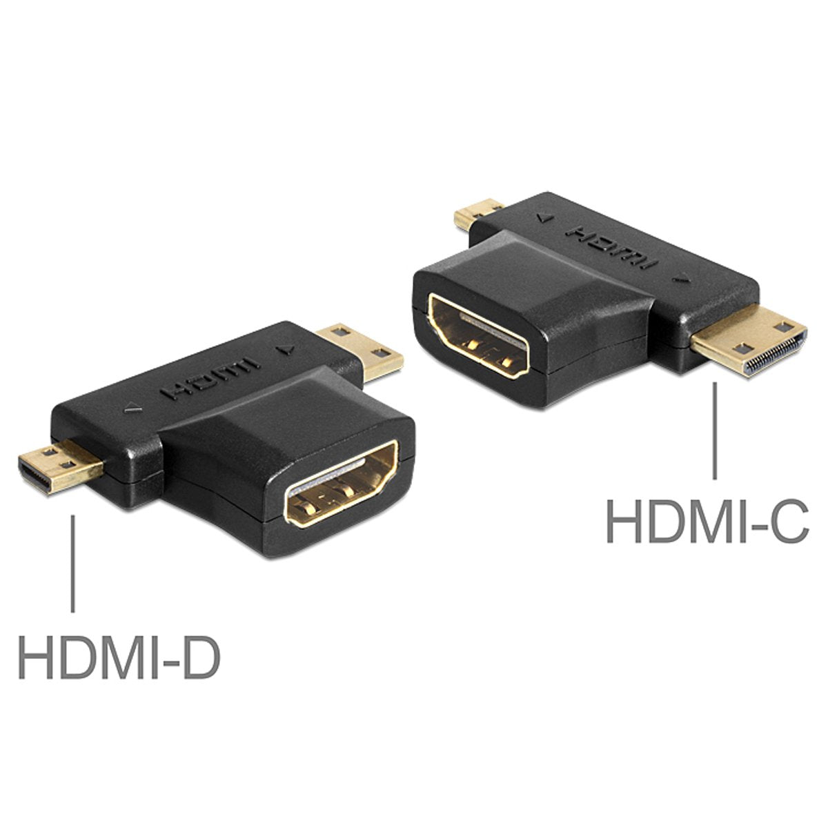Cablecc Micro HDMI Male Mini HDMI Male to HDMI 1.4 Female 90 Degree 2 in 1 Combo Adapter