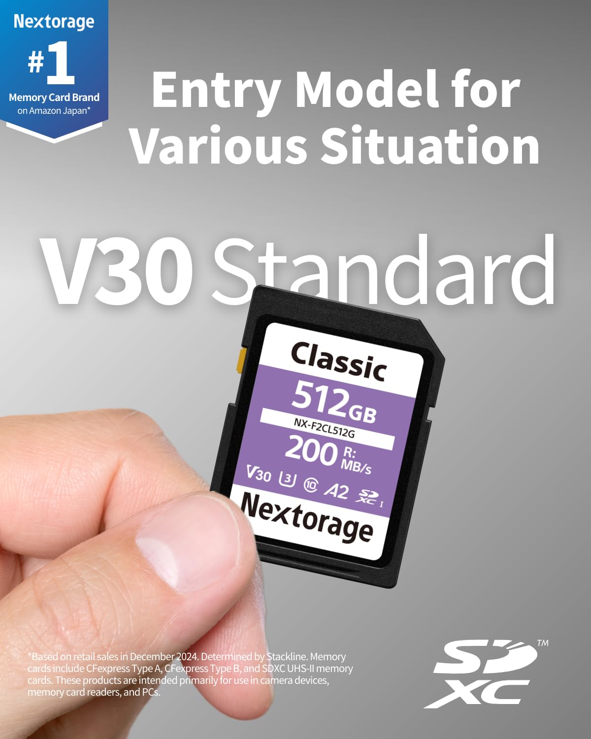 Nextorage 128GB SDXC UHS-I V30 Class 10 Class 3 SD UHS Japanese Brand Camera Accessory for Nikon/Canon/Alpha/Fujifilm F2CL Series NX-F2CL128G