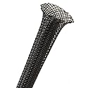 Techflex PTN0.75BK25 Flexo PET General Purpose 3/4-inch Braided Cable Sleeve, Black - 25 Foot