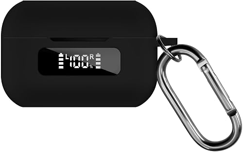 Geiomoo Silicone Case for TOZO NC9 2024, Protective Cover with Carabiner (Black)