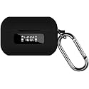 Geiomoo Silicone Case for TOZO NC9 2024, Protective Cover with Carabiner (Black)