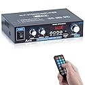 AK35 Bluetooth 5.0 Stereo Amplifier, 2.0 Channel Mini Audio Receiver, 30Wx2 Home HiFi Audio Amp with Bass/Treble Control for Home Theater, TV