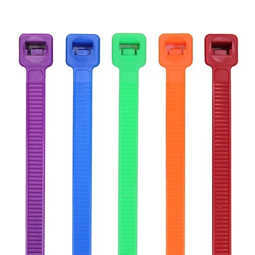 7" 50 lb Cable Ties Color Assortment 100/bag