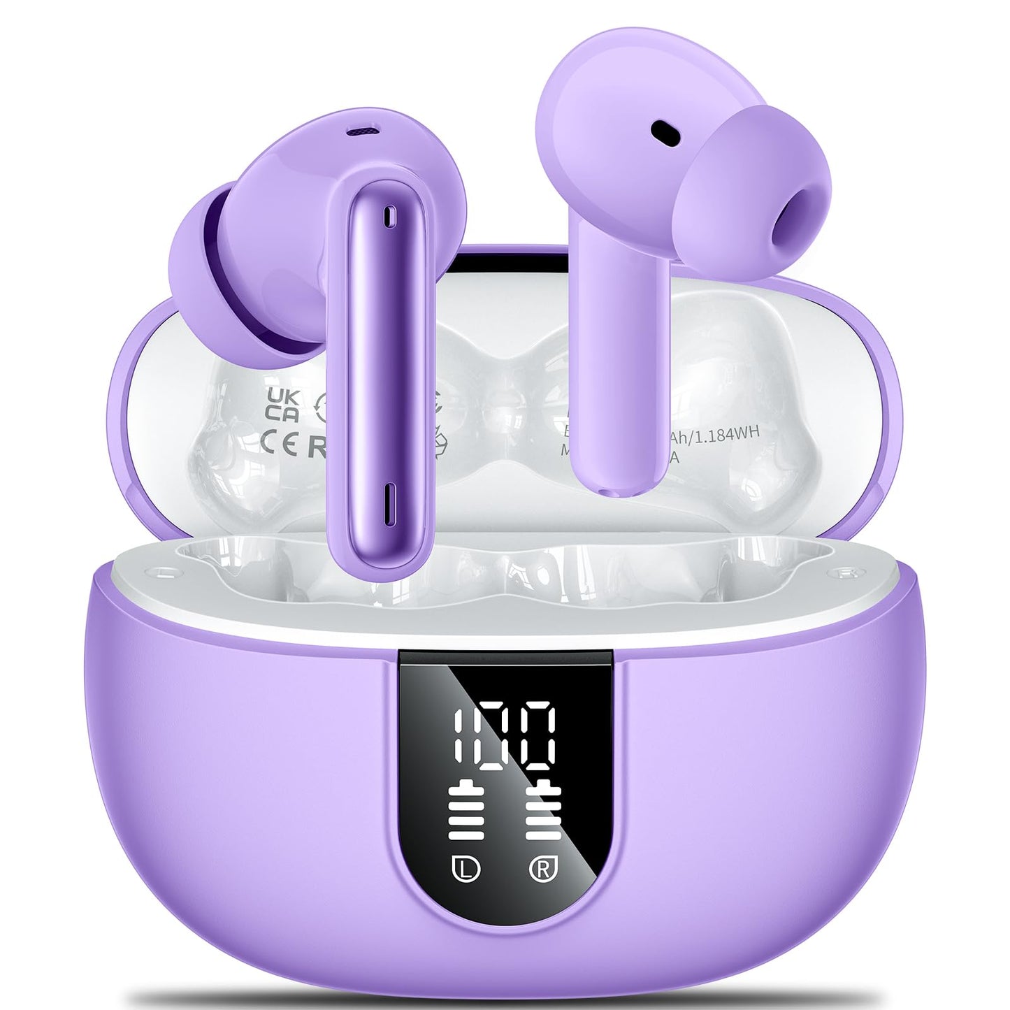 Wireless Earbuds, 2025 Wireless Headphones HiFi Stereo Earphones with 4 ENC Noise Canceling Mic, 42Hs Playtime In Ear Earbud, Bluetooth 5.3 Sport