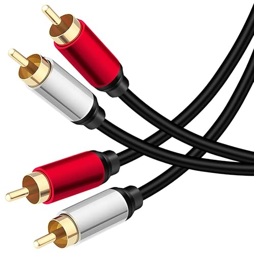 Yeung Qee 2RCA Male to 2RCA Male Stereo Audio Cable 6 ft,Dual Shielded Gold-Plated RCA Stereo Cable,Suitable for Home Theater, Amplifier, HDTV, Game