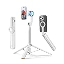 72'' Magnetic Selfie Stick Tripod for iPhone MagSafe - One-Click Open Stable Stand, Strong Magnetic Mount, 360° Rotation, Extendable Aluminum
