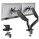 DUMOS Dual Monitor Stand for Desk, Gas Spring Monitor Arm for 2 Monitors Max 32 Inches, Fully Adjustable Double Monitor Mount, VESA Mount