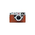 BolinUS For Leica M11 Camera Case, Handmade Genuine Real Leather Half Camera Case Bag Cover for Leica M11 Camera Bottom Opening Version + Hand Strap