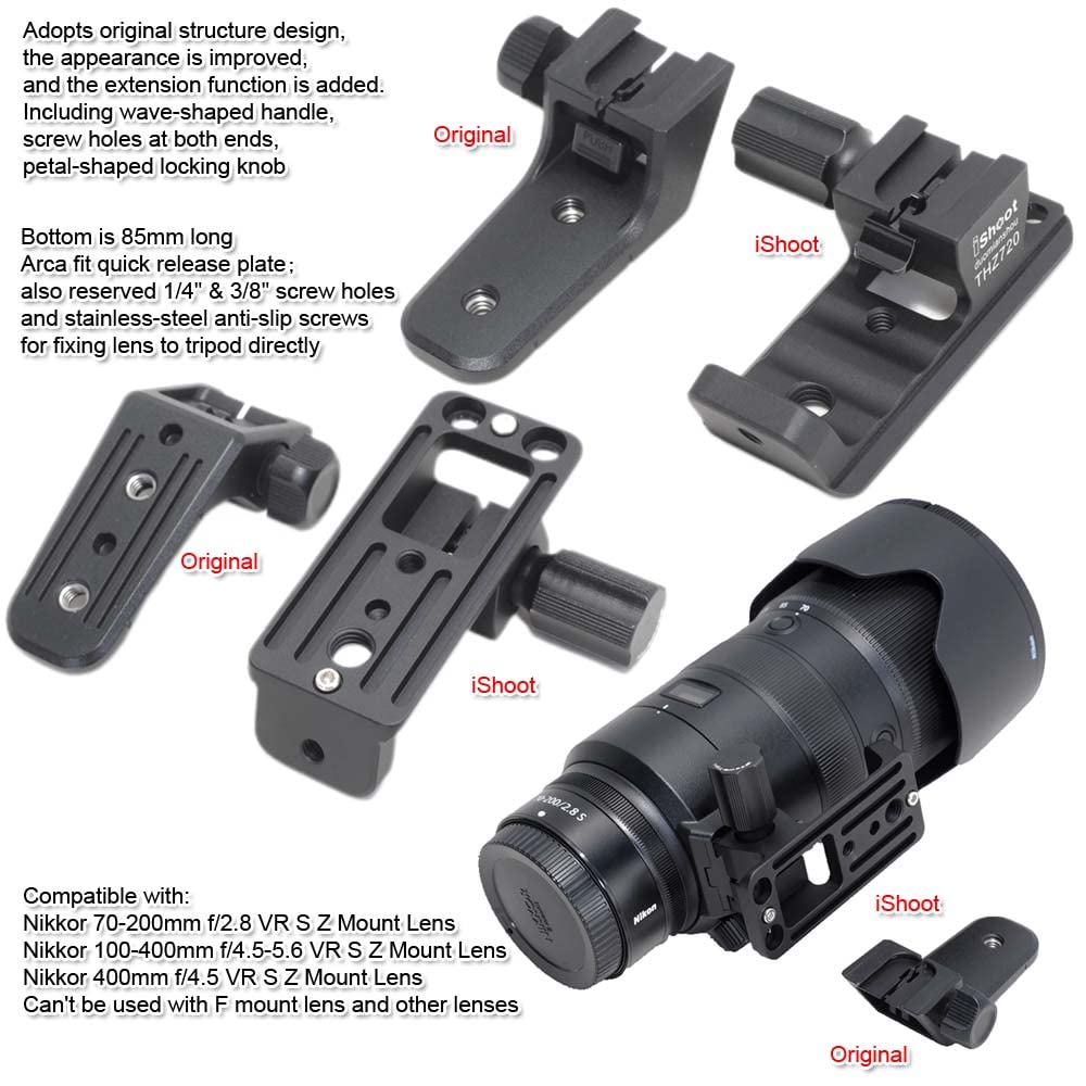 Lens Collar Stand Replacement Foot Tripod Mount Ring Base Compatible with Nikon Nikkor 400mm f/4.5 VR S Z, Z 100-400mm f/4.5-5.6 VR S & 70-200mm f/2.8