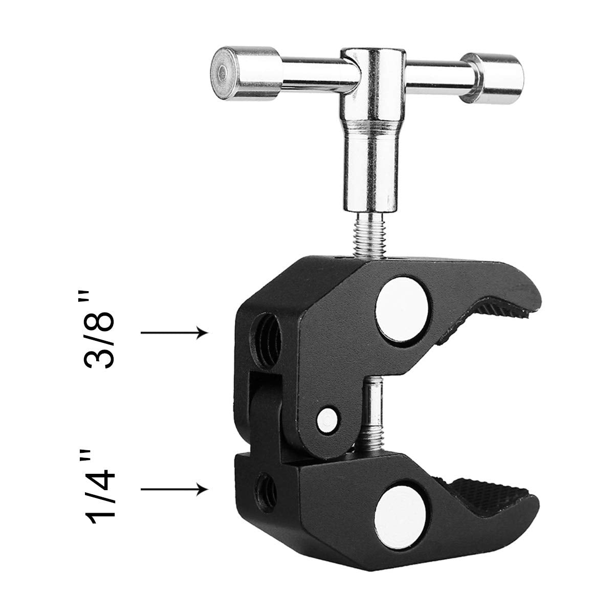SLOW DOLPHIN Super Clamp w/1/4 and 3/8 Thread - Double Ballhead Arm Adapter - DSLR Camera/Field Monitor/LED Mount