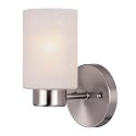 Westinghouse 6227800 Sylvestre One-Light Indoor Wall Fixture, Brushed Nickel Finish with Frosted Seeded Glass
