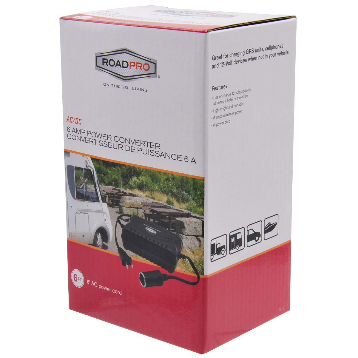 RoadPro RPSL7001 AC to DC 6 Amp Power Converter