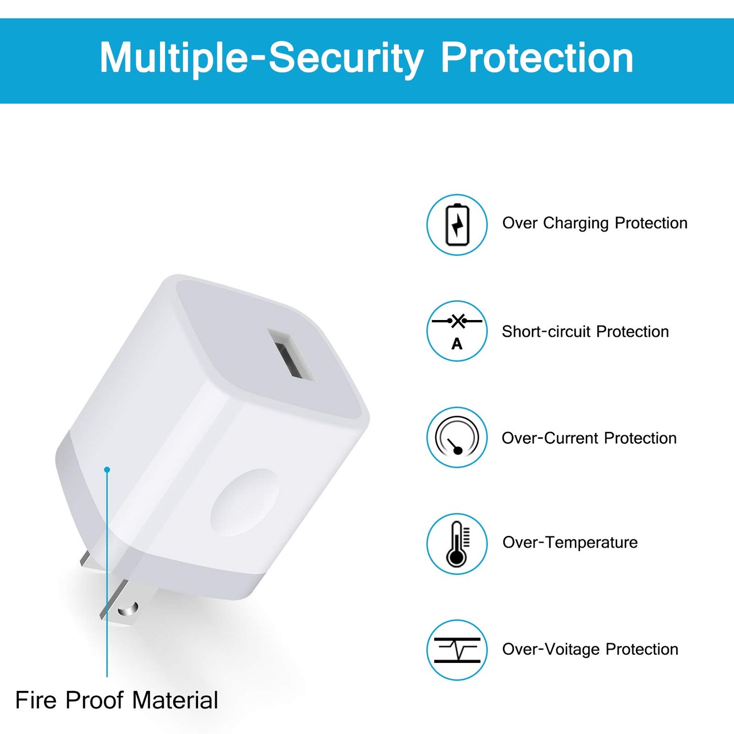 USB Plug Wall Adapter for iPhone,1A/5V Single Port Phone Wall Charger Block Charging Cube Box Brick 3 Pack for iPhone 17e/15 Pro